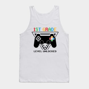 1st Grade Level Unlocked First Day of School Video Gamer Tank Top